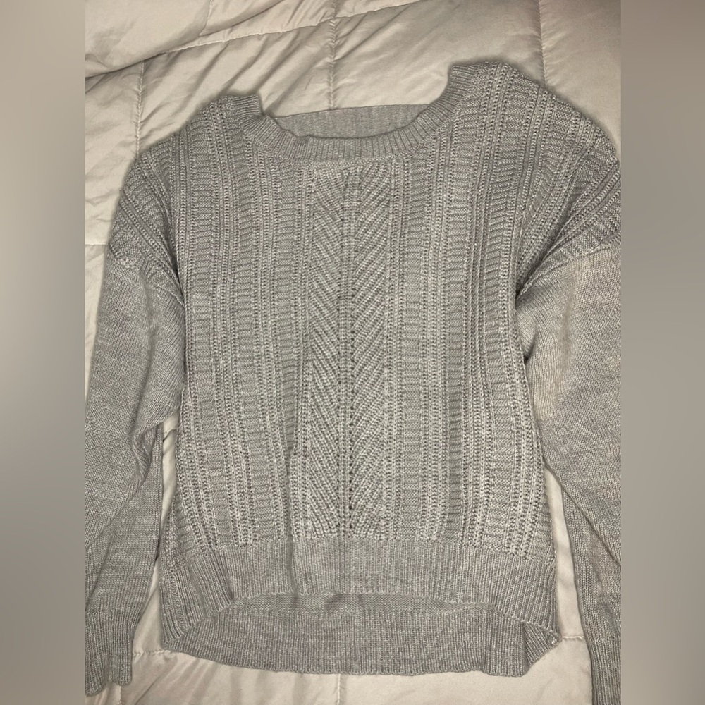 New York & Company Gray Crew Neck Sweater